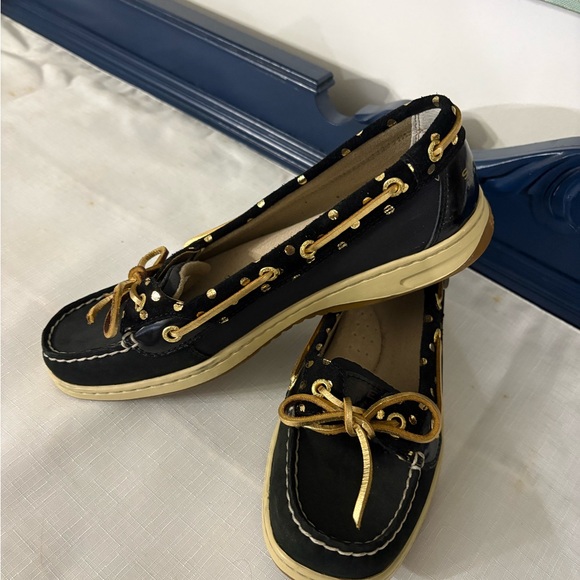 Sperry Shoes - Sherry’s Women's Black and Gold Boat Shoes Size 8.5